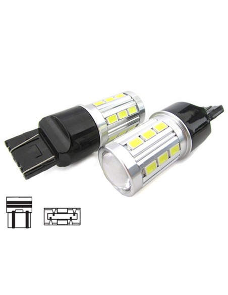 Lampada Led T20 Per Luci Diurne Fiat Nuova 500 Alfa Mito Opel Insignia Peugeot 208 W21/5W 7443 21 Smd 5730 Super Bianco Luminoso