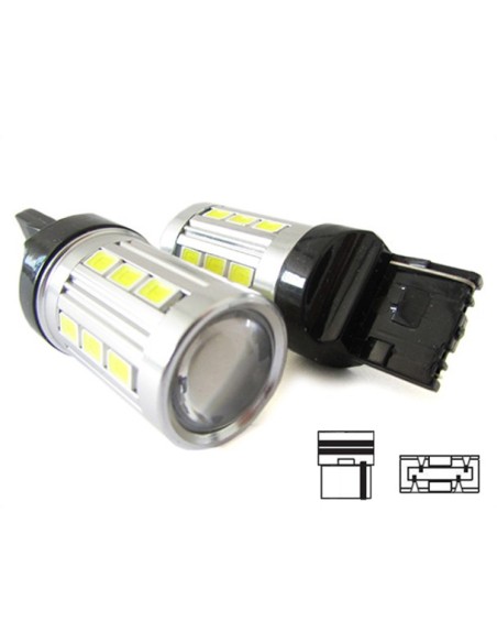 Lampada Led T20 W21W 7440 21 Smd 5730 Super Bianco Luminoso Luci Retromarcia Frecce Auto 12V Senza Polarita