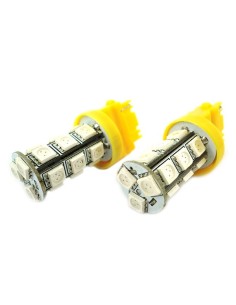 Lampada Led T25 3156 P27W 18 Smd 5050 Arancione 12V Auto W2.5x16d 2