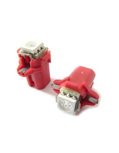 Lampada Led T5 B8.3D B8,3D Colore Rosso Red Luci Cruscotto e Strumentazione 12V 2