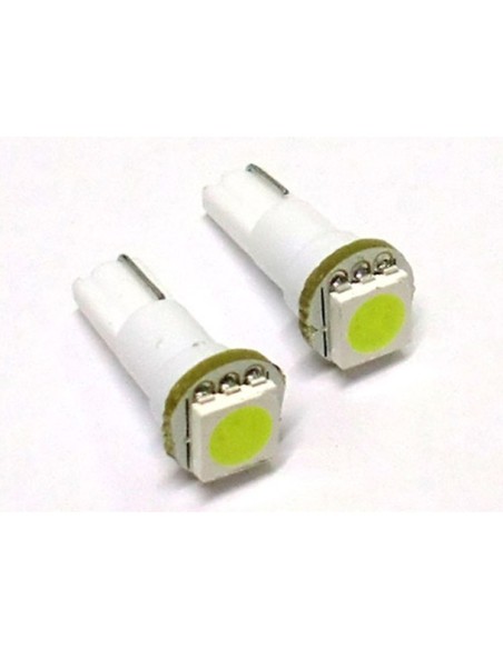 Lampada Led T5 W1,2W 1 Smd Bianco Luci Cruscotto 12V