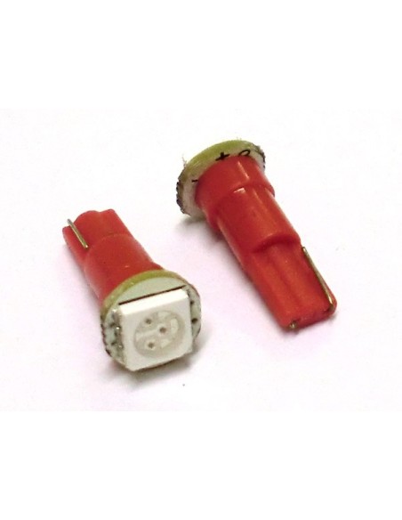 Lampada Led T5 W1,2W 1 Smd Rosso Luci Cruscotto 12V