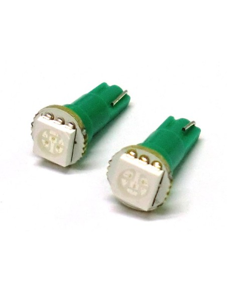 Lampada Led T5 W1,2W 1 Smd Verde Luci Cruscotto 12V