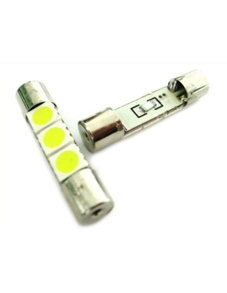 Lampadina Led Micro Siluro 12V T11 28mm 3 Smd 5050 Bianco Per Luci Di Cortesia Nel Parasole