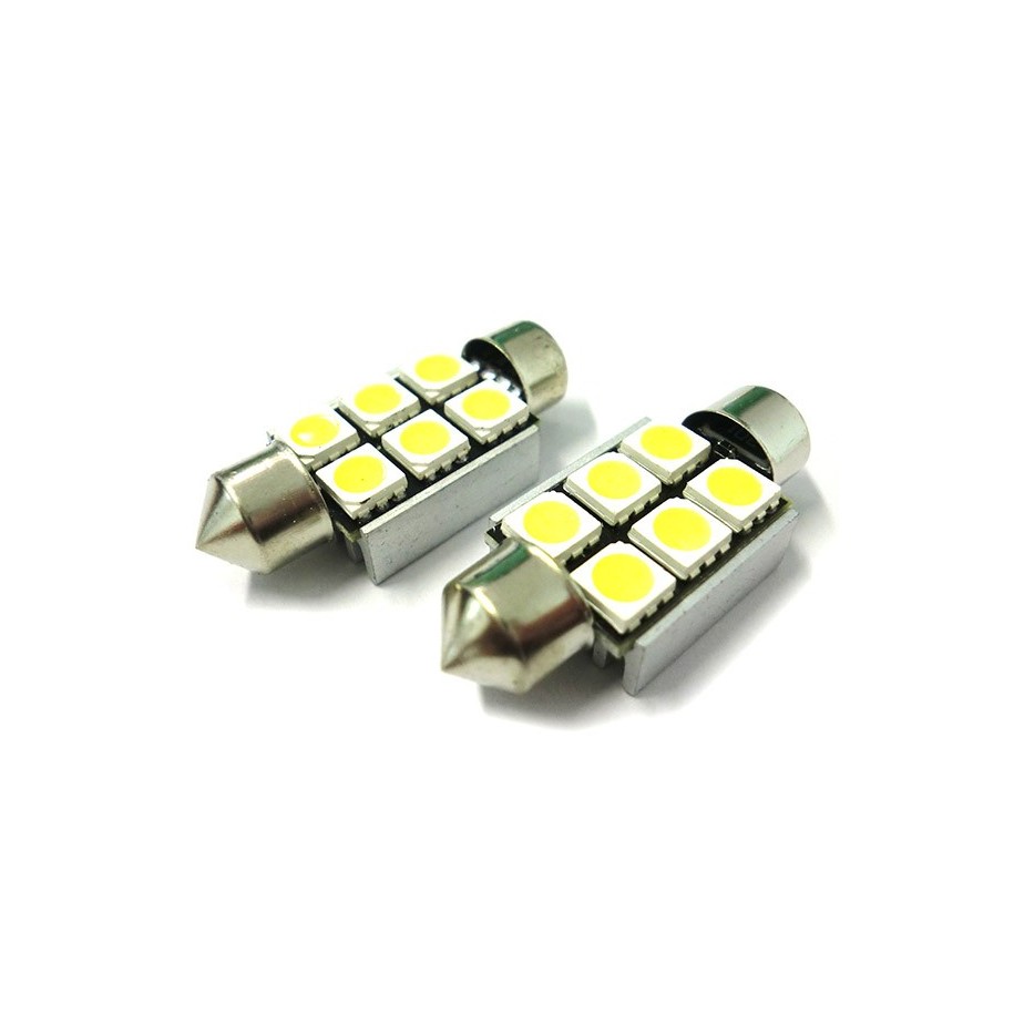 Coppia Led Festoon Siluro 39 MM 8 Led 5050 Canbus