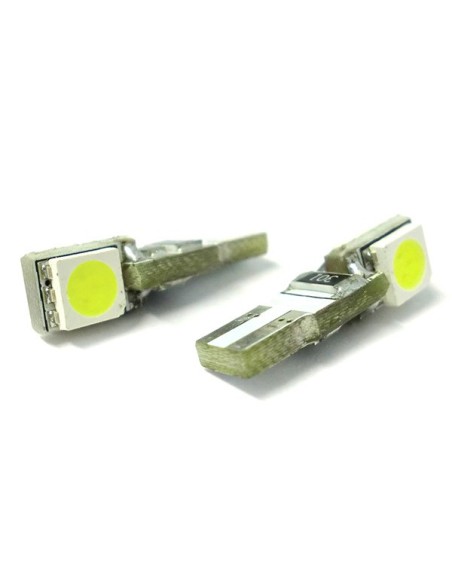 Lampadina Led T5 Canbus W1,2W 2 Smd 5050 Luci Cruscotto e Strumentazione 12V Bianco