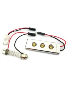 Pannello Led Per Luci Plafoniera Abitacolo Cortesia Auto 3 Smd PCB Osram Bianco 12V T10 e Siluro