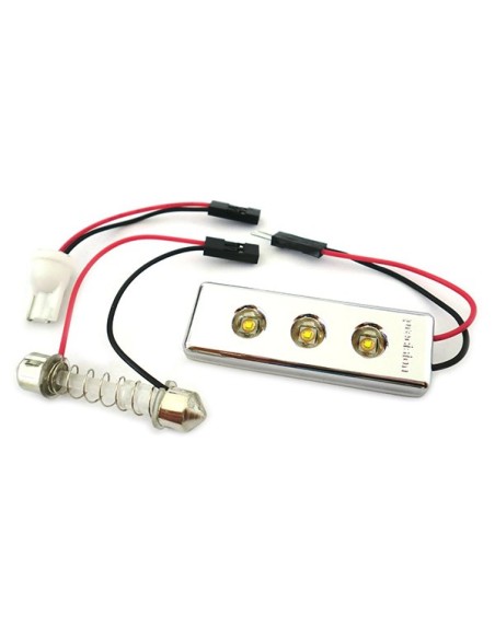Pannello Led Per Luci Plafoniera Abitacolo Cortesia Auto 3 Smd PCB Osram Bianco 12V T10 e Siluro