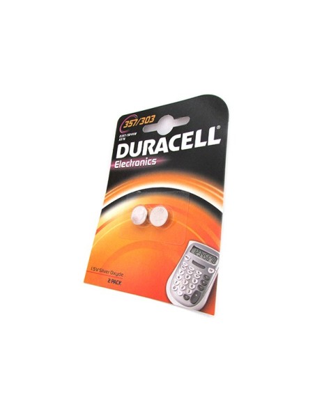 Pila Batteria A Bottone Duracell Silver Oxide 357 303 D357 SR44W KS76 Per Orologi Calcolatrice Confezione Da 2 Pile
