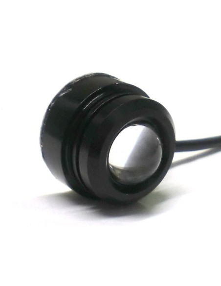 Power Led A Bottone 1,5W 12V Bianco Freddo Dissipatore Alluminio Per DRL Daylight