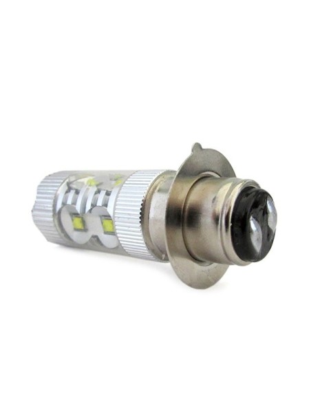 Lampada Led H6M Biluce 50W 12V 10 Smd Cree 5W Per Scooter Moto Luminoso Attacco P15D-25-1 35/35W