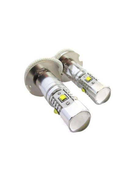 Lampada Led H3 PK22s 30W 12V Con 6 Led Cree Da 5W Super Potente e Bianco Per Fendinebbia