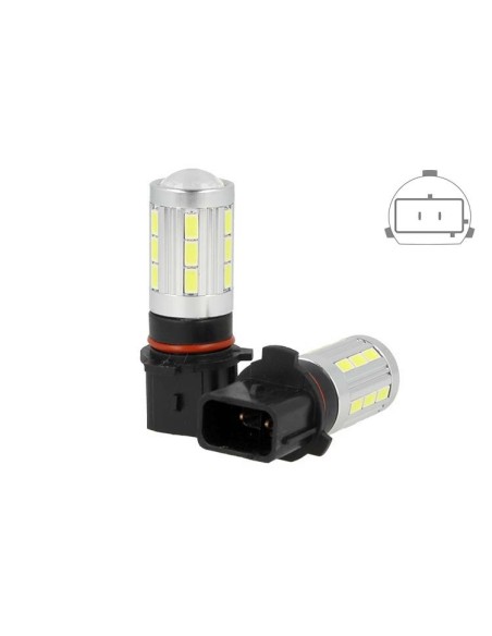 Lampada Led PSX26W H28W Bianco Per Fendinebbia Auto 12V 5W Con Lente Ingrandimento 21 Smd 5730