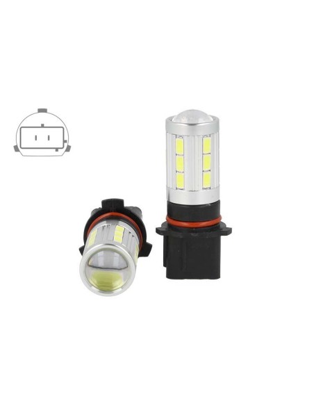 Lampada Led PSX26W H28W Bianco Per Fendinebbia Auto 12V 5W Con Lente Ingrandimento 21 Smd 5730