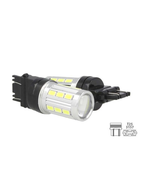 Lampada Led T25 3157 P27/7W 12V 5W 21 Smd 5730 Super Bianco Luminoso Per Auto Giapponese Americano
