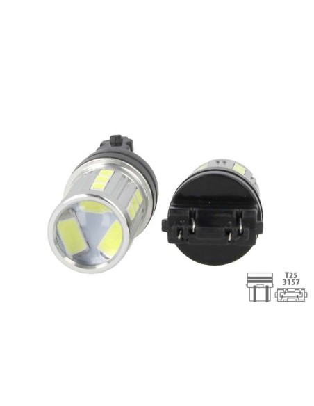 Lampada Led T25 3157 P27/7W 12V 5W 21 Smd 5730 Super Bianco Luminoso Per Auto Giapponese Americano