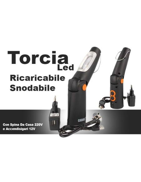 Lampada Torcia Led Officina Ricaricabile Snodabile