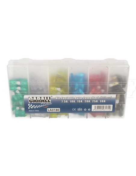 Kit 180 Fusibile Lama Lamellare Auto Moto Camper Barca Camion Quad 7.5A 10A 15A 20A 25A 30A 12V 24V