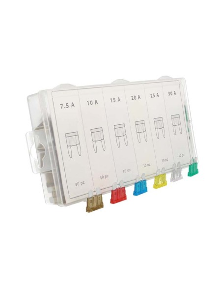 Kit 180 Fusibile Lama Lamellare Auto Moto Camper Barca Camion Quad 7.5A 10A 15A 20A 25A 30A 12V 24V