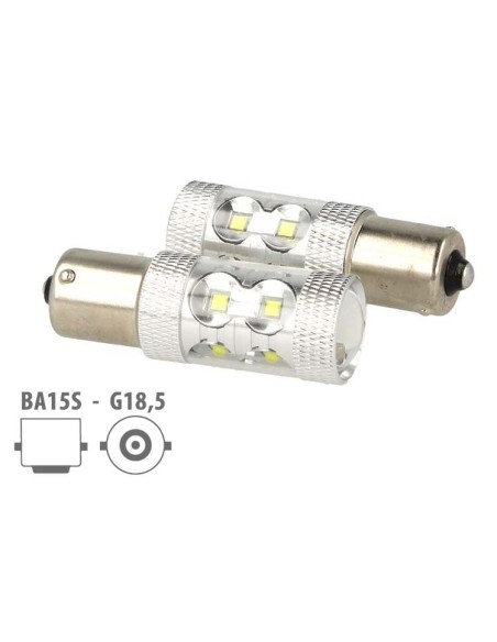 Lampada Led BA15S 1156 P21W 50W 12V 24V Canbus Luci Diurne Audi Q7 A3 A6 Fiat 500X Renault Megane 3