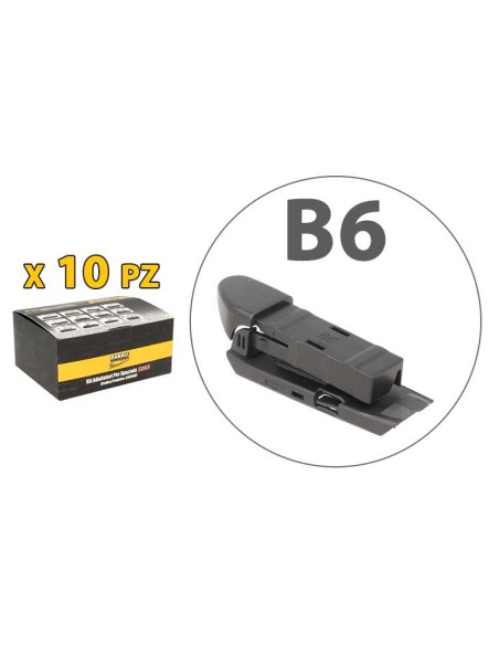 Kit 10 Attacchi B6 Per Spazzole Tergicristallo Carall S985 Flat e T191 Ibrida