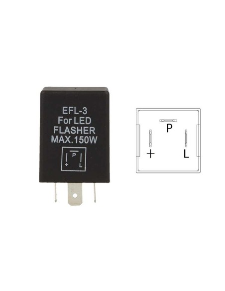 Flasher Led Lampeggiatore Rele Relay 3 Pin EFL3 12V Per Frecce Led Auto Americano