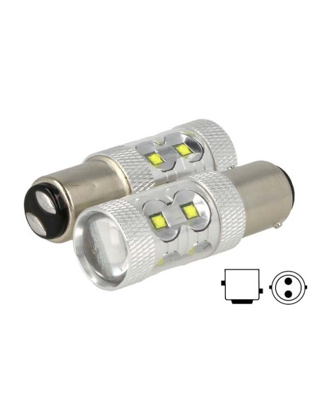 Lampada Led BAY15D 1157 P21/5W 50W 12V 24V Bianco Luce Diurne Peugeot RCZ