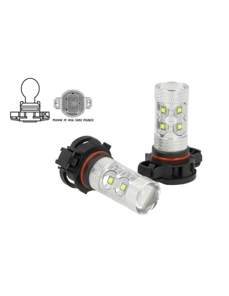 Lampada Led PS24W FF H16 5202 9009 PG20/3 PS19W 50W 12V 24V Luci Diurne Audi A3 A4 Peugeot 207 208 307 Citroen C3 C4 Renault San