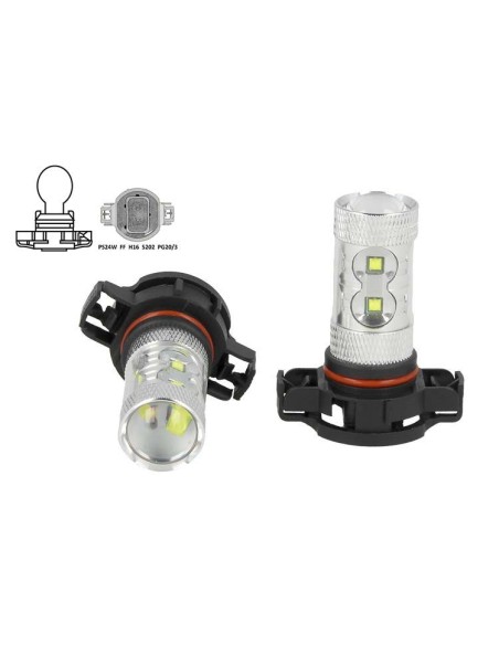 Lampada Led PS24W FF H16 5202 9009 PG20/3 PS19W 50W 12V 24V Luci Diurne Audi A3 A4 Peugeot 207 208 307 Citroen C3 C4 Renault San