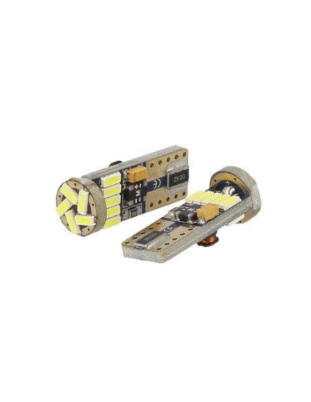 Lampadina Led Canbus T10 W5W 15 Smd 4014 Bianco No Errore Check Luci 12V Senza Polarita