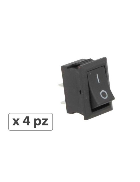 4 PZ Interruttore Pulsante Bilanciere Quadrato Bipolare 12V Push Button Switch 2 Pin Auto Barca Foro 12X19mm