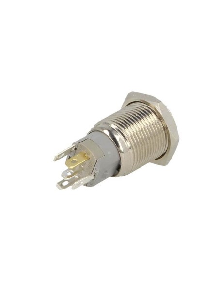 Interruttore Pulsante Bilanciere Acciaio Inossidabile Rotondo 5 Pin Con Spia Led Blue 12V Auto Barca Foro 16mm
