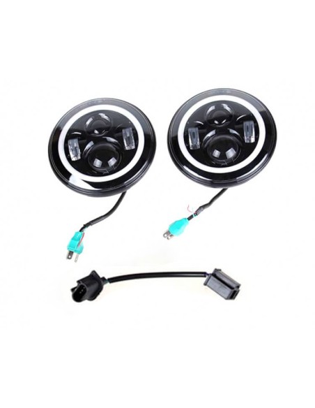 Coppia Faro Led Rotondo 7 Pollici Con DRL Angel Eyes Per Jeep Wrangler JK TJ Harley Davidson FJ Benz G55 Suzuki Jimny Land Rover