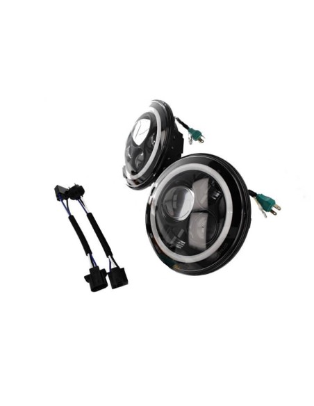Coppia Faro Led Rotondo 7 Pollici Con DRL Angel Eyes Per Jeep Wrangler JK TJ Harley Davidson FJ Benz G55 Suzuki Jimny Land Rover
