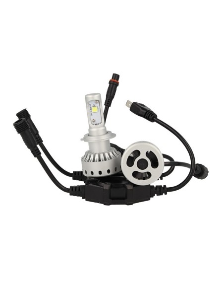 Kit Full Led Canbus H7 40W 5000 Lumens Dissipazione Con Ventilatore Ventola 12V 24V 2 Cree XHP 50 Lampada Corta Attacco Smontabi
