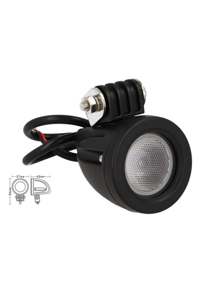 Fanale Rotondo Luci Diurne A Led Work Light Faro Da Lavoro 12V 24V Cob 10W Cree IP67 Bianco