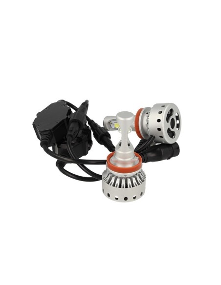Kit Full Led Canbus H8 H11 H9 40W 5000 Lumens Con Ventilatore 12V 24V 2 Cree XHP 50