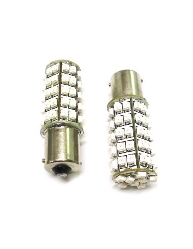 24V Lampada Led BA15S 1156 S25 68 Smd Arancione Luci Frecce Camion