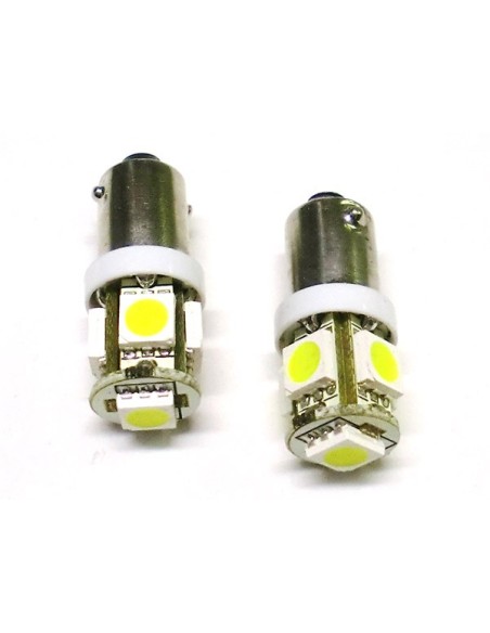 24V Lampada Led BA9S T4W 5 Smd 5050 Bianco Piedi Diritti Luci Led Camion