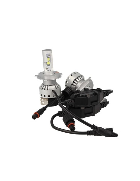 Kit Full Led Canbus H4 40/40W 5000 Lumens Con Ventilatore 12V 24V 4 Cree XHP 50 Attacco Smontabile