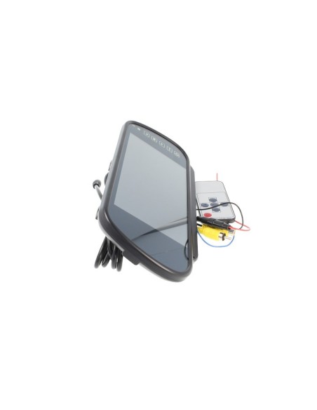 Monitor Specchio Retrovisore 7 Pollici Doppio Ingresso Video Per Telecamera Retromarcia Touchscreen e Telecomando