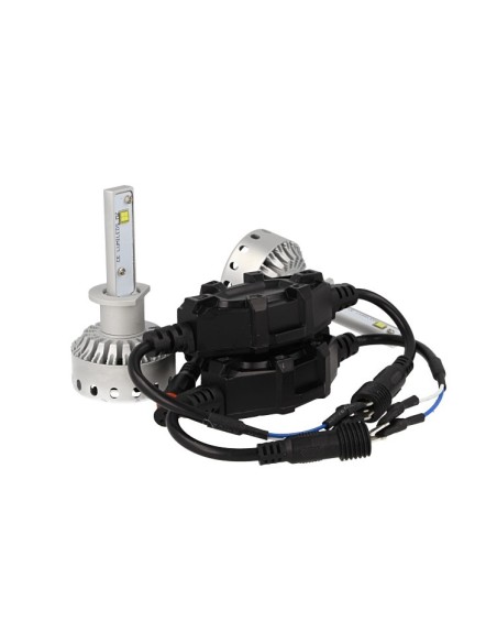 Kit Full Led Canbus H1 40W 5000 Lumens Dissipazione Con Ventilatore 12V 24V 2 Smd Philips MZ Attacco Smontabile Fuoco Regolabile