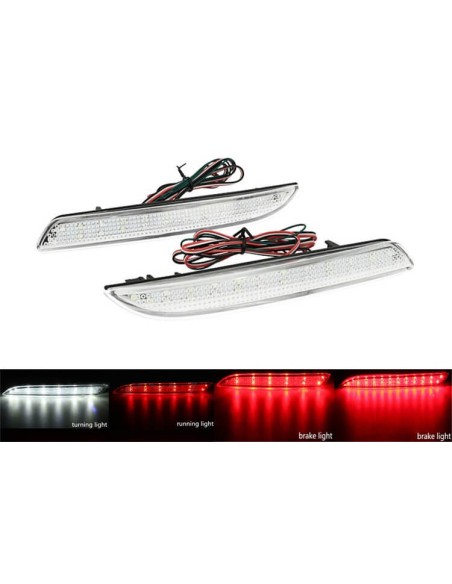Kit 2 Fanali Posteriori A Led Trasparente Honda CR-Z ZF1 Jazz Insight Acura TSX Rear Bumper Reflector Light