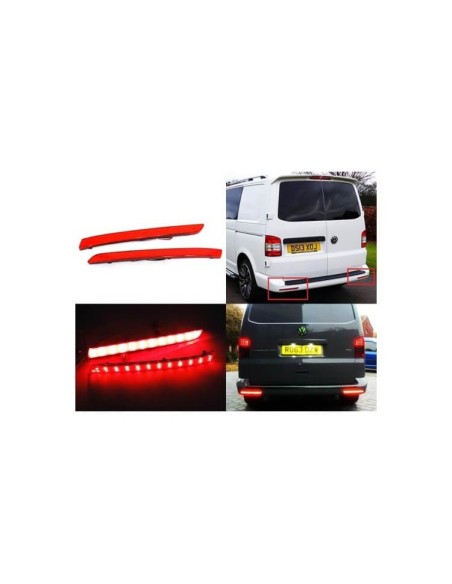 Kit 2 Fanali Posteriori A Led Rosso Per VW T5 Transporter Multivan 12-15 Caravelle 2014 Sostituzione Catarifrangente Riflettore 