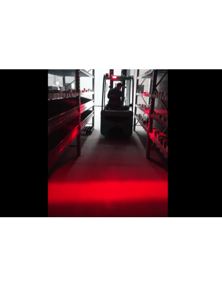 Lampada Faro Led Lineare Per Carrello Elevatore Muletto Luce Rosso 12V-80V 30W Avvertimento Visiva Sicurezza Movimento Magazzino