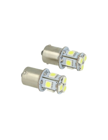 24V Lampada Led Canbus BA15S G18,5 R5W Bianco Per Camion Bus Barca Piedi Dritti 8 Smd 5050