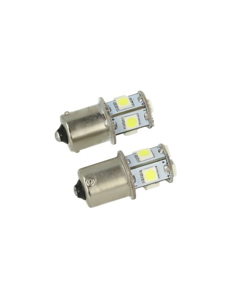 24V Lampada Led Canbus BA15S G18,5 R5W Bianco Per Camion Bus Barca Piedi Dritti 8 Smd 5050