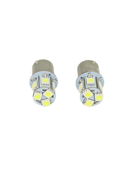 24V Lampada Led Canbus BA15S G18,5 R5W Colore Giallo Arancione Piedi Dritti 8 Smd 5050 Per Camion Bus Barca