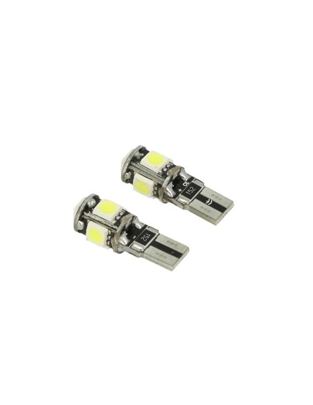 24V Lampada Led Canbus T10 W5W Bianco Per Camion Bus Barca 5 Smd 5050 Luci Posizione Targa