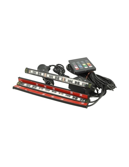 Kit Striscia Barra Led RGB 4X18cm 12V Telecomando IR Sensore Voce Musica Controllo IP67 Per Decorazione Auto Interno Esterno